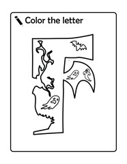 Halloween alphabet coloring book