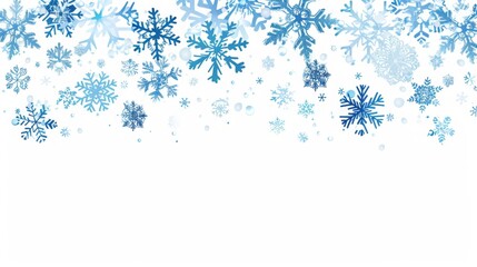 Fototapeta premium Festive Christmas background featuring blue snowflakes on pristine white, simple vector illustration.perfect for Christmas and seasonal designs, holiday cards, and winter-themed marketing materials. 