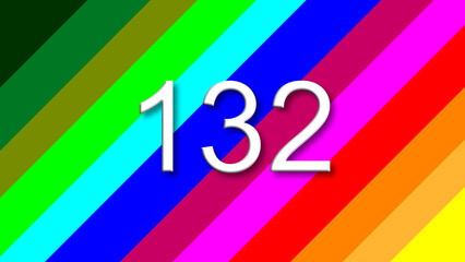 132 colorful rainbow background year number