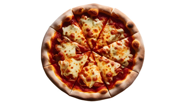 Cheese Pizza on transparent background cutout, PNG. Mockup template for artwork design. Food PNG.