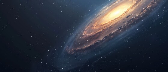 Fototapeta premium A spiral galaxy with a yellow star in the center