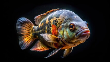 Fototapeta premium Famous fish in aquariums Astronotus ocellatus Oscar Cichlid