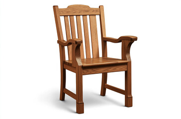 The Amish solid oak dining chair with armrests has an attractive and warm finish
