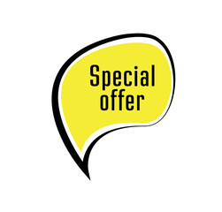 Special offer sign on white background	
