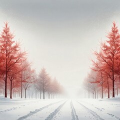 winter landscape with trees