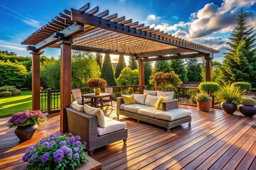Elegant Pergolas on Decks: Stylish Outdoor Structures for Relaxation and Entertainment Spaces