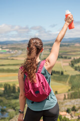 Young woman enjoying nature. Drinking water is very important and healthy. Always stay hydrated....
