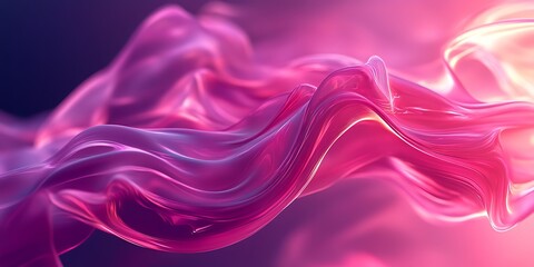 Obraz premium Abstract flowing waves in vibrant pink and purple hues.