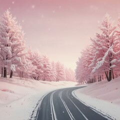winter road in the snow