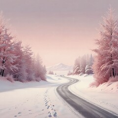 winter road in the forest