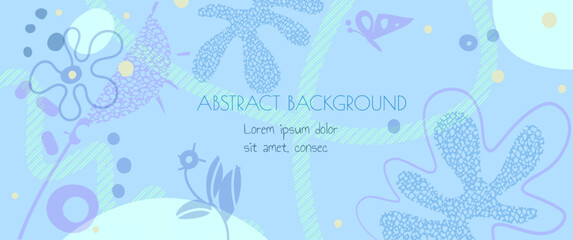 Vector Abstract minimal element with floral shape, line, pattern, texture and flat pastel color. Illustrations graphic design, trendy layout for covers, poster, templates, banner, wallpaper background