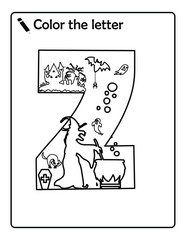 Christmas alphabet coloring book