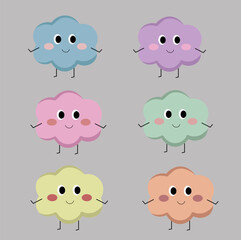 icon clouds colorful character illustration