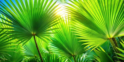Fototapeta premium Lush Green Easter Palm Leaves Against a Bright Background for Spring and Religious Celebrations