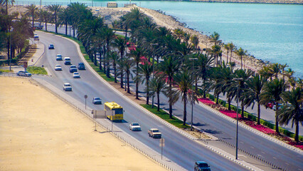 Double side Dubai costal line road