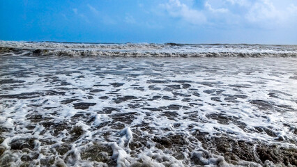 landscape of Goa Sea beach with waives