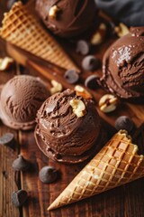 Delectable Chocolate Hazelnut Ice Cream in Bowls