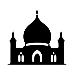 
Set of vector Mosque silhouette vector, Islamic religious elements collection, Islamic religious symbol black and white 