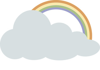 Cloud with Rainbow Illustration