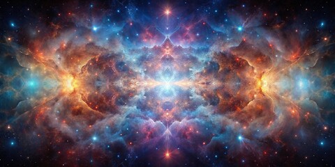 Naklejka premium Fictional nebula and galaxy background