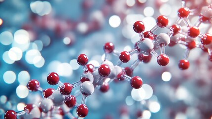 A 3D molecular structure of saxagliptin hydrochloride, an anti-diabetic medication, displaying its chemical formula as seen through a microscope, highlighting the arrangement of atoms and bonds.