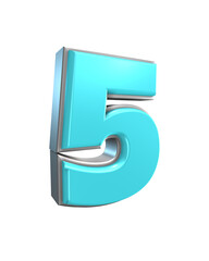 3D Render of number and symbol