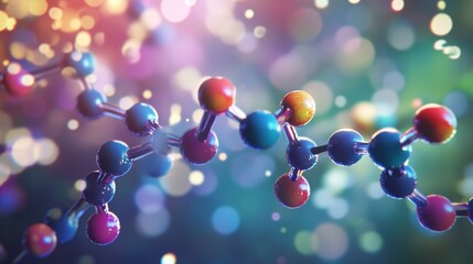A 3D molecular structure of saxagliptin hydrochloride, an anti-diabetic medication, displaying its chemical formula as seen through a microscope, highlighting the arrangement of atoms and bonds.