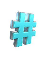 3D Render of number and symbol