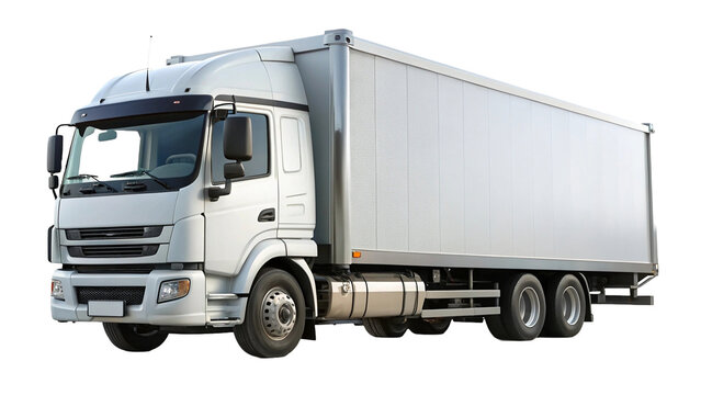 White Cab-Over Truck Isolated on a Transparent Background PNG