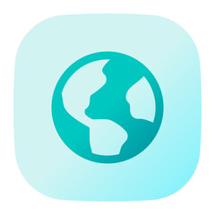 Fototapeta premium Earth icon. earth, world, globe, planet, global, world map. Vector icon illustration