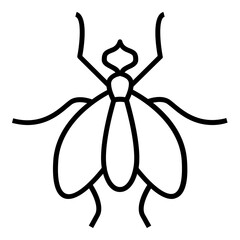 Fly Icon Outline Style. Simple Insect Symbol Vector Illustration.