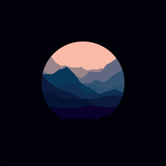 Nature mountains landscape in illustration vector design.