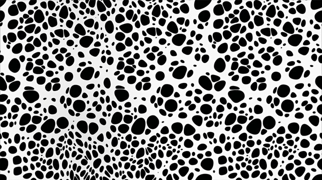 Black White Mosaic Texture, Creative Abstract Pattern. Fractal Geometry, Repetition, Harmony. Infinite Structure, Faceted Shape, Flowing Form. Curve, Hole, Maze, Realistic 3D Trendy Minimal Background