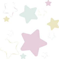 Set of Colorful Stars Pattern