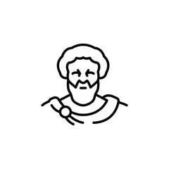 Ancient philosopher bust icon. Simple bust icon of an ancient philosopher or emperor for social media, app, and web design. Vector illustration