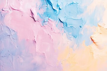 Abstract Pastel Swirls of Pink, Blue, and Peach Paint