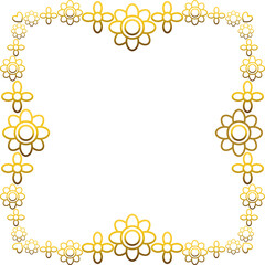 Gold frame with leaf and flowers. 