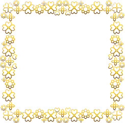 Gold frame with leaf and flowers. 