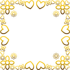 Gold frame with leaf and flowers. 