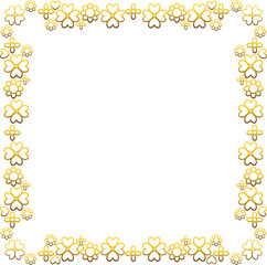 Gold frame with leaf and flowers. 