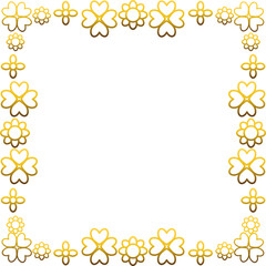 Gold frame with leaf and flowers. 