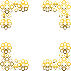 Gold frame with leaf and flowers. 