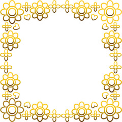 Gold frame with leaf and flowers. 