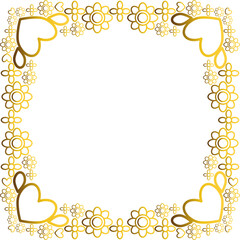 Gold frame with leaf and flowers. 