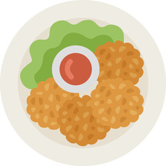 タイ料理の、トートマンクンのアイコンのイラスト