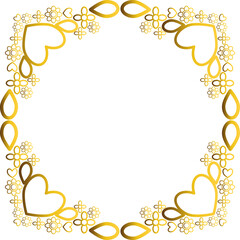 Gold frame with leaf and flowers. 