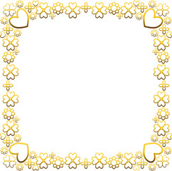 Gold frame with leaf and flowers. 