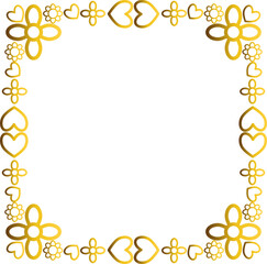 Gold frame with leaf and flowers. 