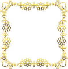 Gold frame with leaf and flowers. 
