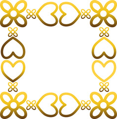 Gold frame with leaf and flowers. 